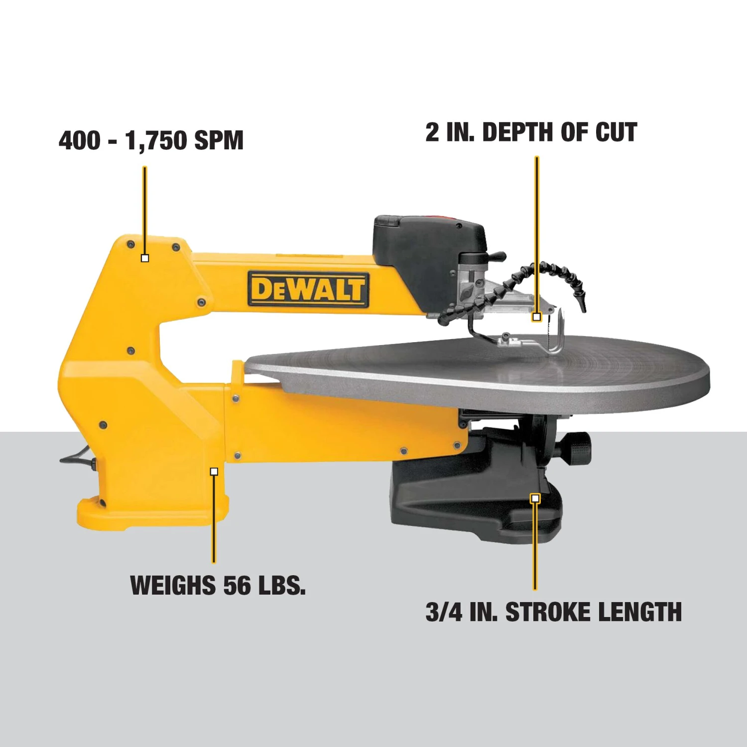 DEWALT 20-in 1.3 -Amp Variable Speed Corded Scroll Saw 2 DEWALT 20-in 1.3 -Amp Variable Speed Corded Scroll Saw - Image 2
