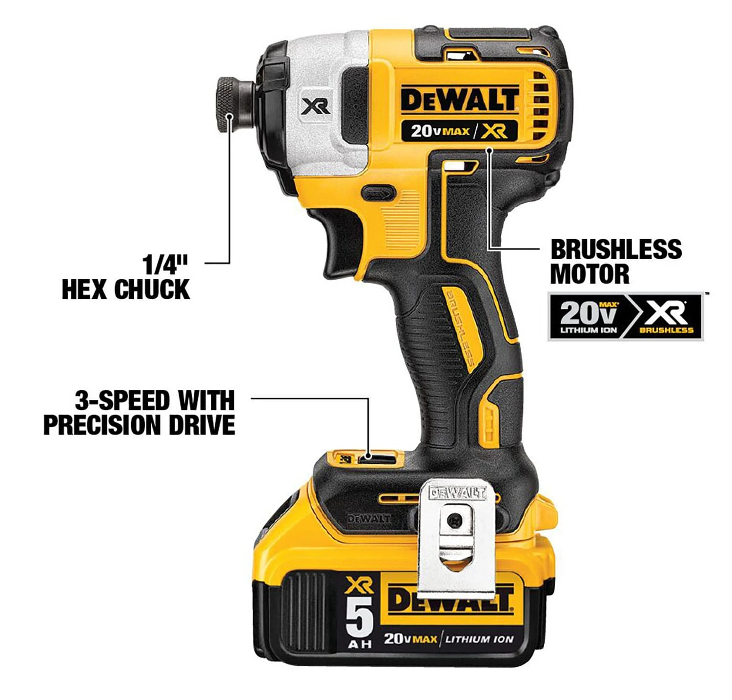 DEWALT XR 6-Tool 20-Volt Max Brushless Power Tool Combo Kit With Soft Case (2-Batteries And Charger Included) 9 DEWALT XR 6-Tool 20-Volt Max Brushless Power Tool Combo Kit With Soft Case (2-Batteries And Charger Included) - Image 9