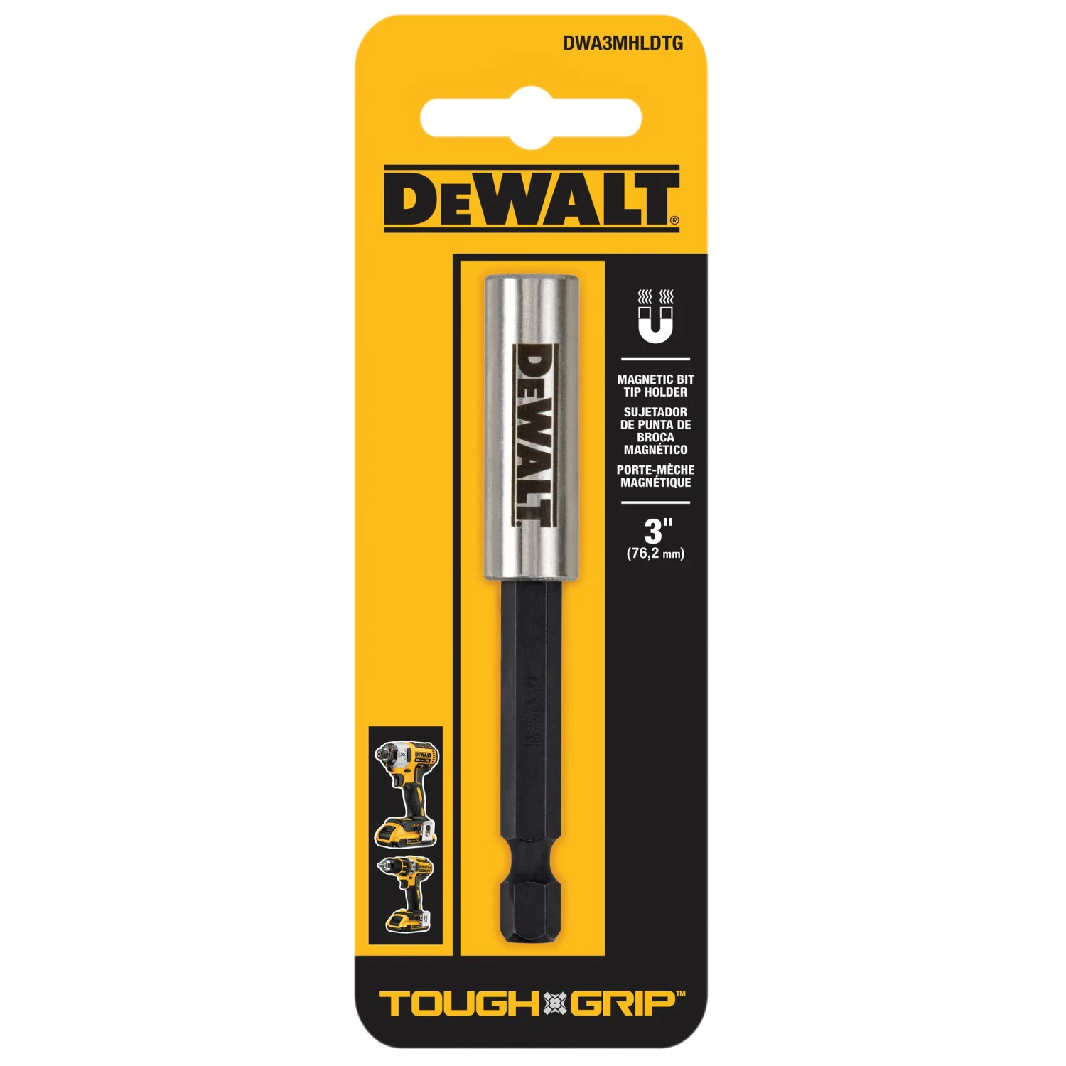 DEWALT TOUGH GRIP Magnetic Screwdriving Bit Holder Individual 1 DEWALT TOUGH GRIP Magnetic Screwdriving Bit Holder Individual