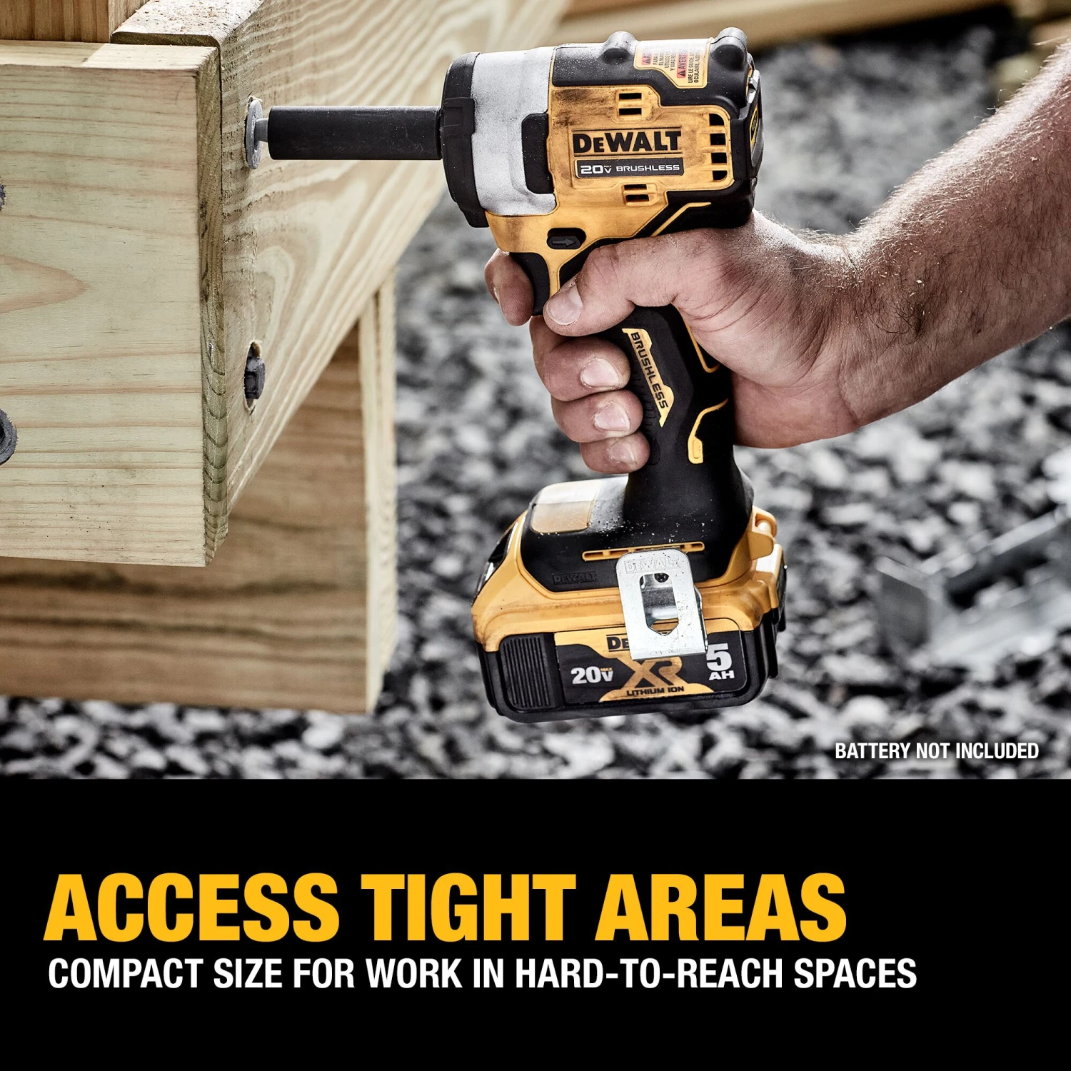 DEWALT 20-volt Max Variable Speed Brushless 3/8-in Square Drive Cordless Impact Wrench (Battery Not Included And Charger Not Included) 6 DEWALT 20-volt Max Variable Speed Brushless 3/8-in Square Drive Cordless Impact Wrench (Battery Not Included And Charger Not Included) - Image 6