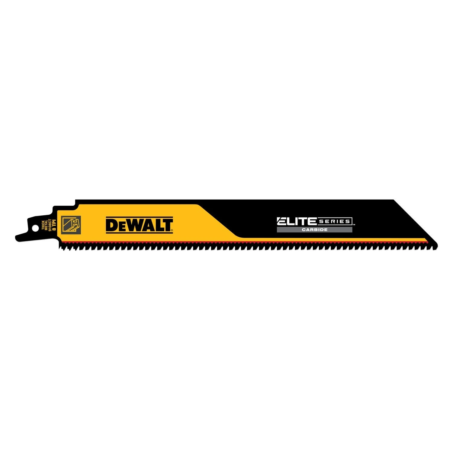 DEWALT ELITE SERIES Carbide Tooth 9-in 8 TPI Thick Metal Cutting Reciprocating Saw Blade 1 DEWALT ELITE SERIES Carbide Tooth 9-in 8 TPI Thick Metal Cutting Reciprocating Saw Blade