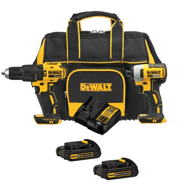 DEWALT 2-Tool 20-Volt Brushless Power Tool Combo Kit With Soft Case (2-Batteries And Charger Included)
