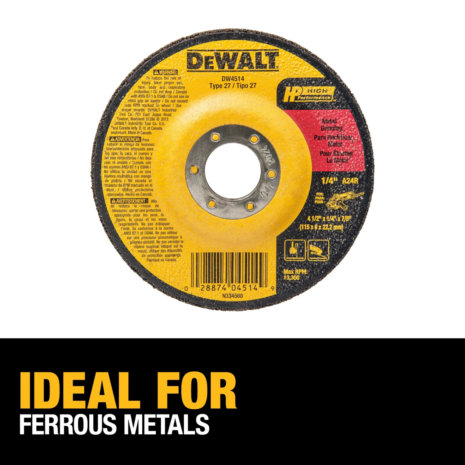 DEWALT 4.5-in Aluminum Oxide Grinding Wheel 3 DEWALT 4.5-in Aluminum Oxide Grinding Wheel - Image 3