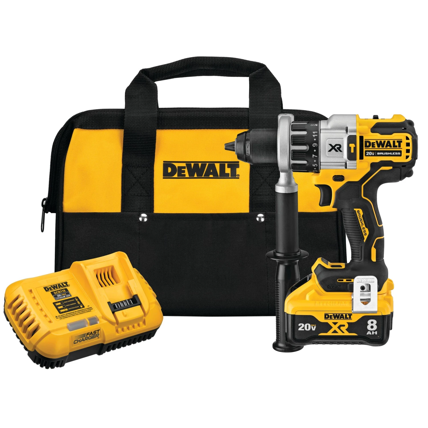 DEWALT XR POWER DETECT 1/2-in 20-volt Max Variable Speed Brushless Hybrid Capable Cordless Hammer Drill ( 1 -Batteries And Charger Included ) 1 DEWALT XR POWER DETECT 1/2-in 20-volt Max Variable Speed Brushless Hybrid Capable Cordless Hammer Drill ( 1 -Batteries And Charger Included )