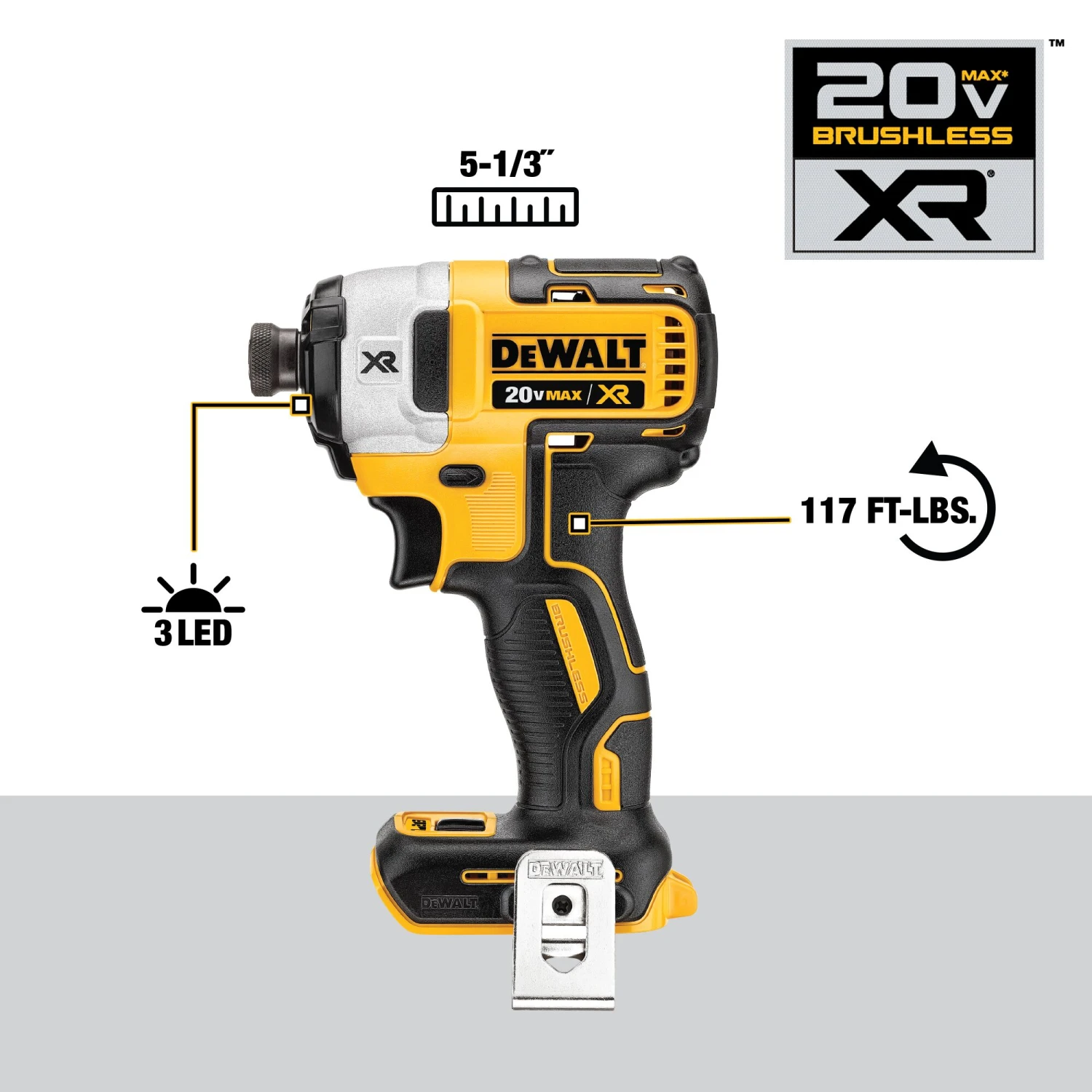 DEWALT XR 2-Tool 20-Volt Max Brushless Power Tool Combo Kit With Soft Case (2-Batteries And Charger Included) 6 DEWALT XR 2-Tool 20-Volt Max Brushless Power Tool Combo Kit With Soft Case (2-Batteries And Charger Included) - Image 6