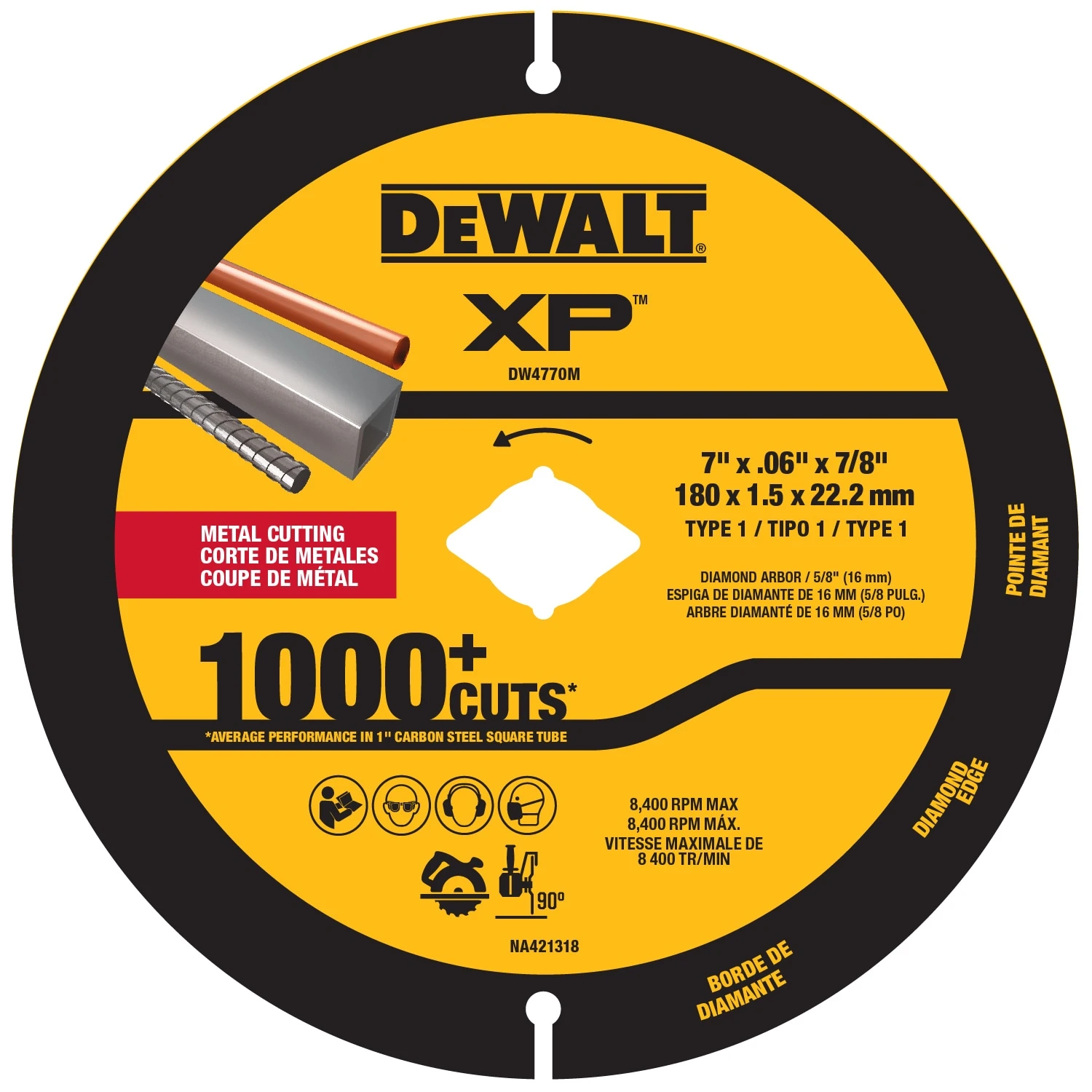 DEWALT XP Metal Cutting Diamond 4-in Dry Continuous Rim Diamond Saw Blade 1 DEWALT XP Metal Cutting Diamond 4-in Dry Continuous Rim Diamond Saw Blade