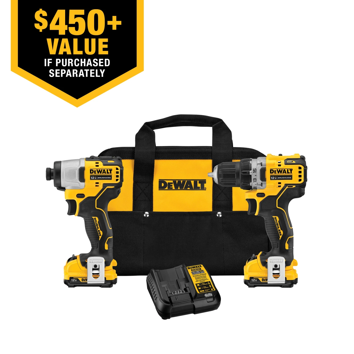 DEWALT XTREME 2-Tool 12V MAX XR Brushless DrilI/Impact Driver With Bag (2-Batteries And Charger Included) 3 DEWALT XTREME 2-Tool 12V MAX XR Brushless DrilI/Impact Driver With Bag (2-Batteries And Charger Included) - Image 3
