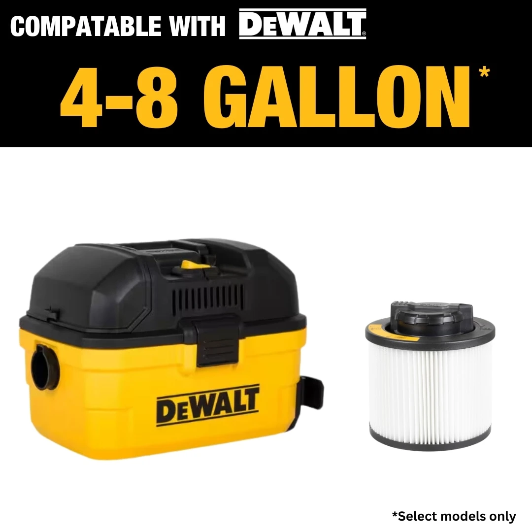 DEWALT Reusable Small Wet/Dry Shop Vacuum Cartridge Filter 5 DEWALT Reusable Small Wet/Dry Shop Vacuum Cartridge Filter - Image 5