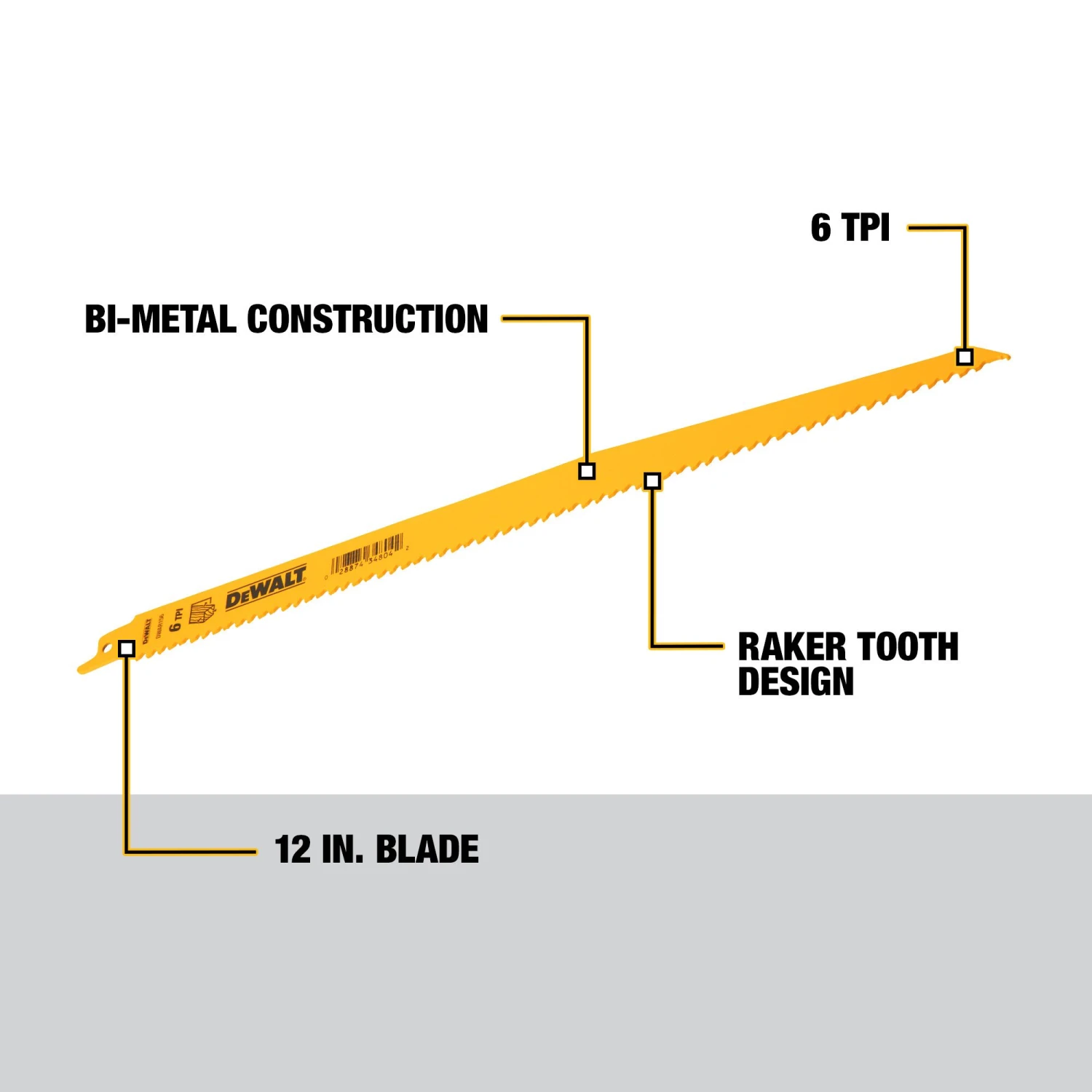 DEWALT Bi-metal 12-in 6 TPI Wood Cutting Reciprocating Saw Blade 2 DEWALT Bi-metal 12-in 6 TPI Wood Cutting Reciprocating Saw Blade - Image 2