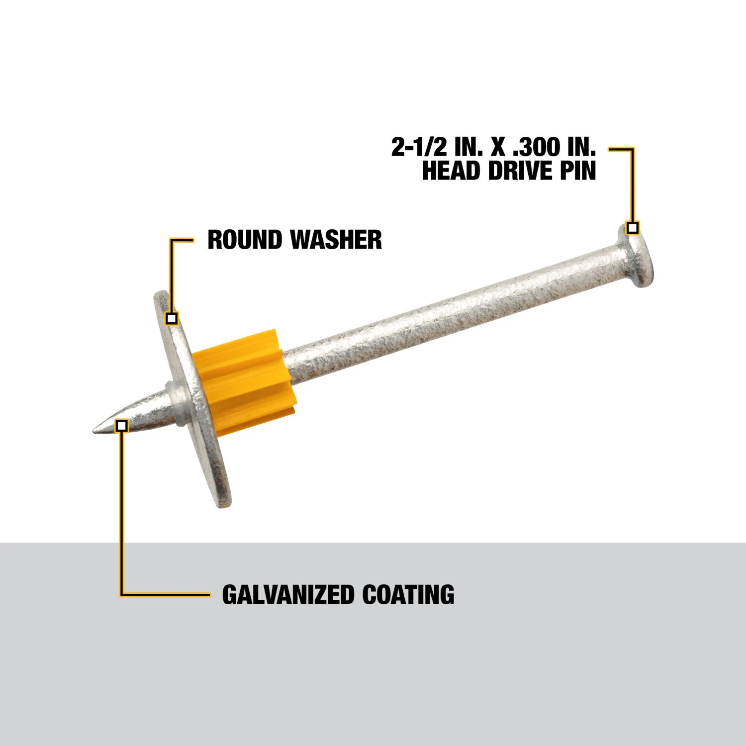 DEWALT 100 -Pack 2-1/2-in Washered Drive Pin 2 DEWALT 100 -Pack 2-1/2-in Washered Drive Pin - Image 2