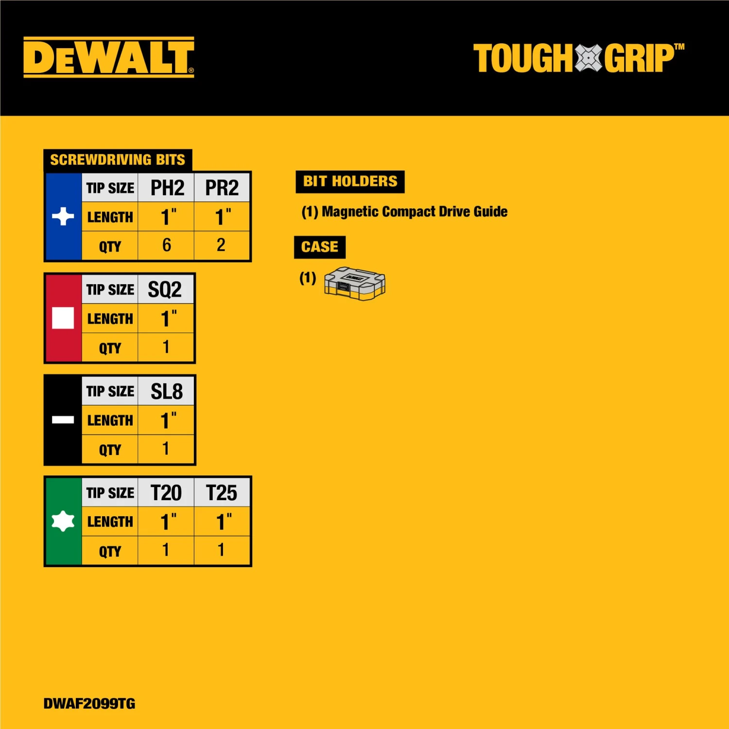 DEWALT TOUGH GRIP Screwdriver Bit Set 13 -Piece 2 DEWALT TOUGH GRIP Screwdriver Bit Set 13 -Piece - Image 2