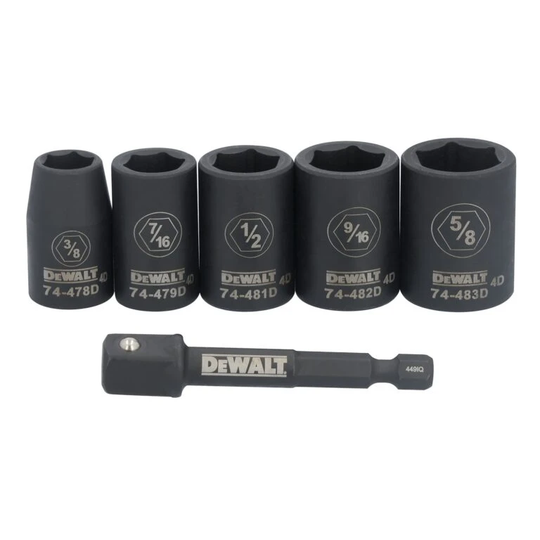 DEWALT 6 -Piece Standard (SAE) 3/8-in Drive Set 6-point Impact Socket Set