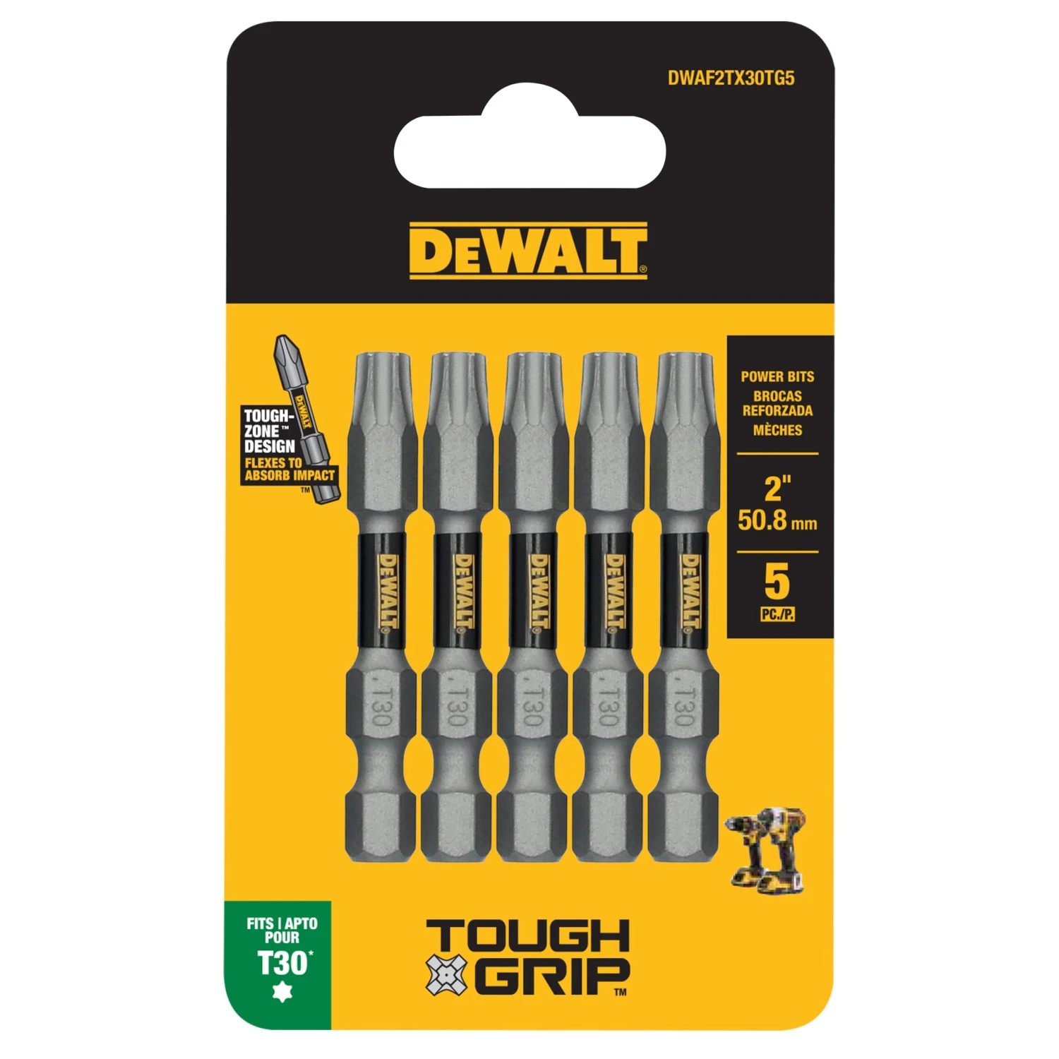 DEWALT TOUGH GRIP 2-in T30 Torx Screwdriver Bit Set 5 -Piece 1 DEWALT TOUGH GRIP 2-in T30 Torx Screwdriver Bit Set 5 -Piece