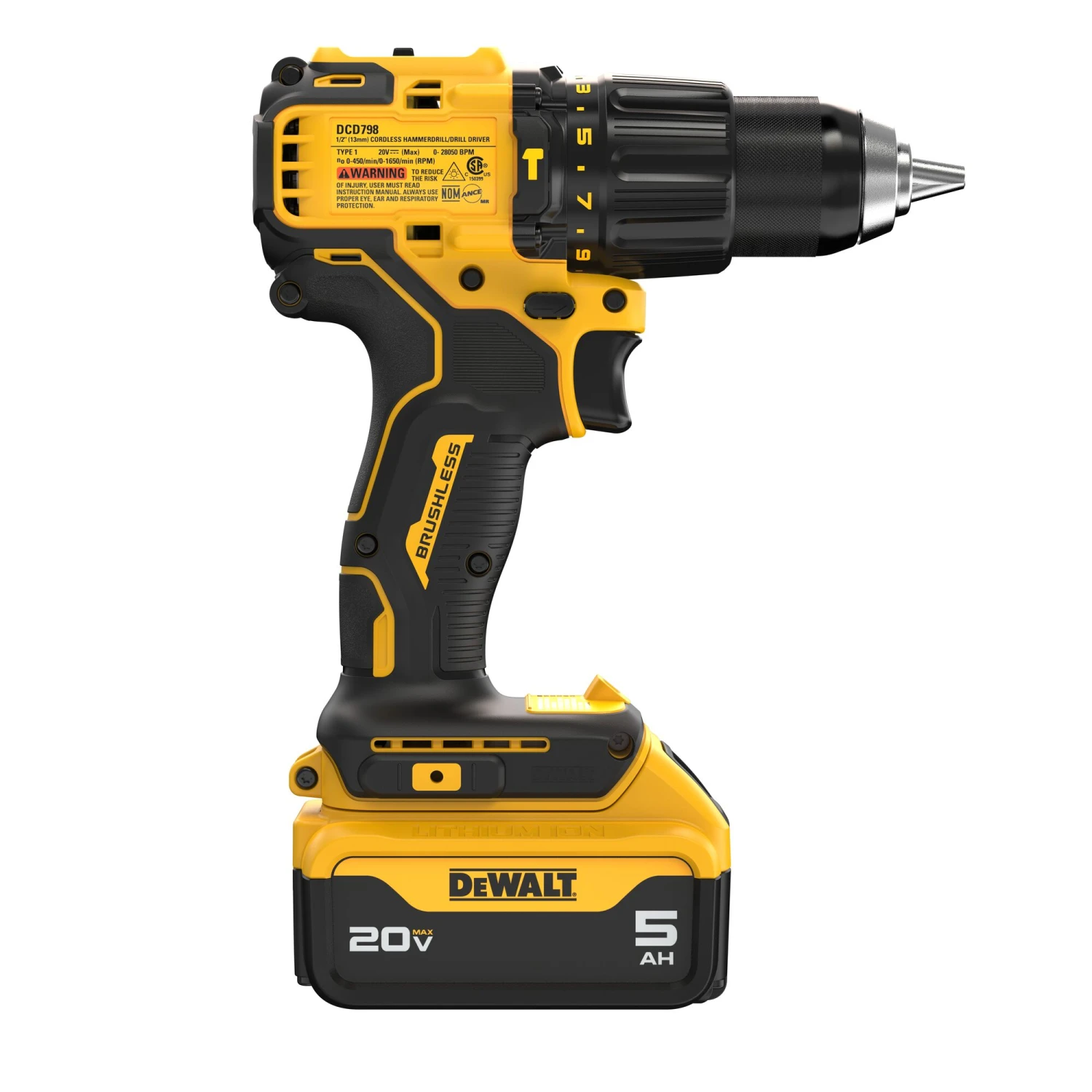 DEWALT 1/2-in 20-volt Max Variable Speed Brushless Cordless Hammer Drill ( 1 -Batteries And Charger Included ) 7 DEWALT 1/2-in 20-volt Max Variable Speed Brushless Cordless Hammer Drill ( 1 -Batteries And Charger Included ) - Image 7