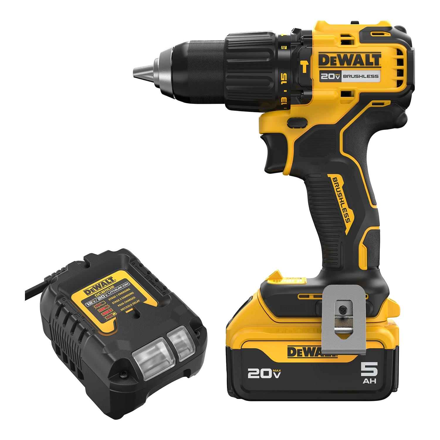 DEWALT 1/2-in 20-volt Max Variable Speed Brushless Cordless Hammer Drill ( 1 -Batteries And Charger Included ) 1 DEWALT 1/2-in 20-volt Max Variable Speed Brushless Cordless Hammer Drill ( 1 -Batteries And Charger Included )
